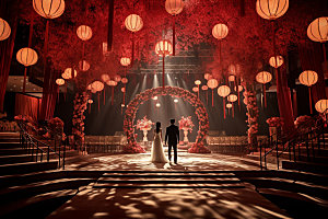 中式婚礼浪漫氛围效果图