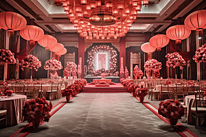中式婚礼传统氛围效果图