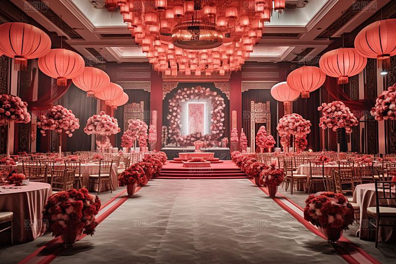 中式婚礼传统氛围效果图