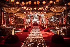 中式婚礼酒店场景传统效果图