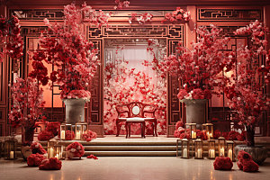 中式婚礼布置室内效果图