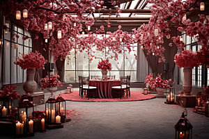 中式婚礼布置室内效果图