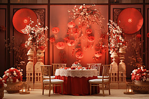 中式婚礼喜庆传统效果图