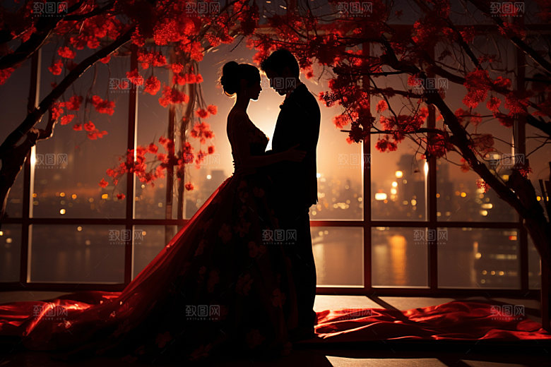 中式婚礼唯美氛围效果图