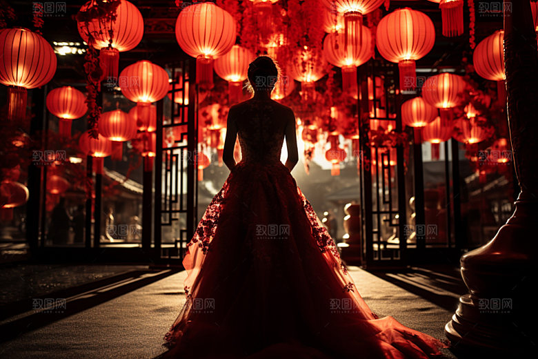 中式婚礼酒店场景唯美效果图