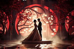 中式婚礼唯美喜庆效果图