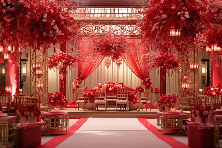 中式婚礼氛围布置效果图