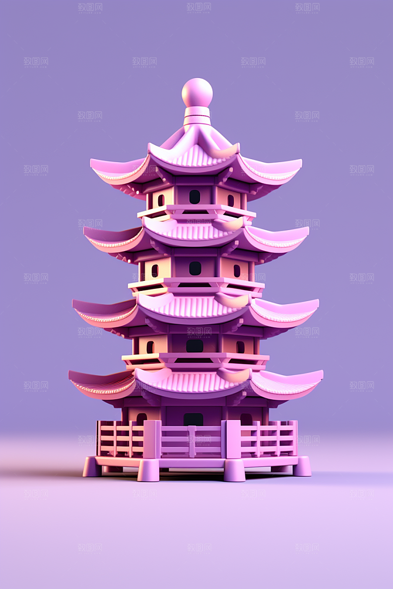 中式微缩建筑中国风国潮模型