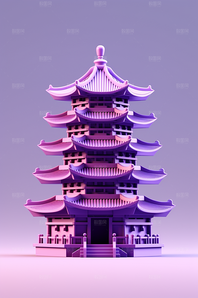 中式微缩建筑国潮立体模型