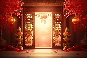 中式传统门楼中国风热卖背景图