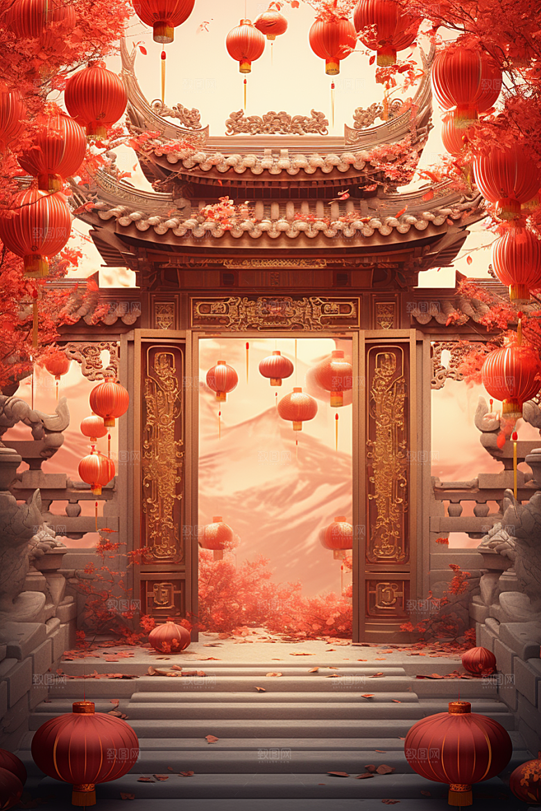 中式传统门楼中国风热卖背景图