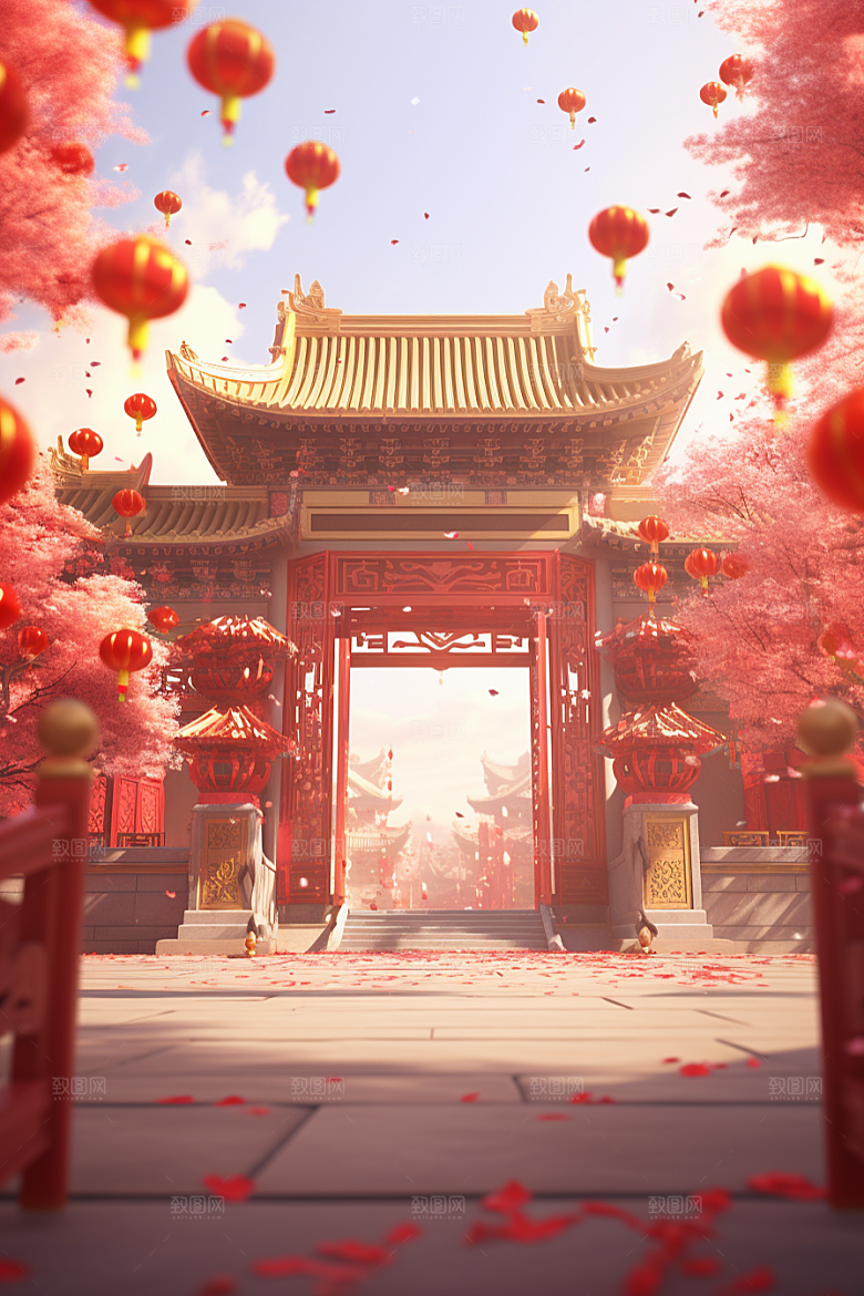中式传统门楼中国风热卖背景图