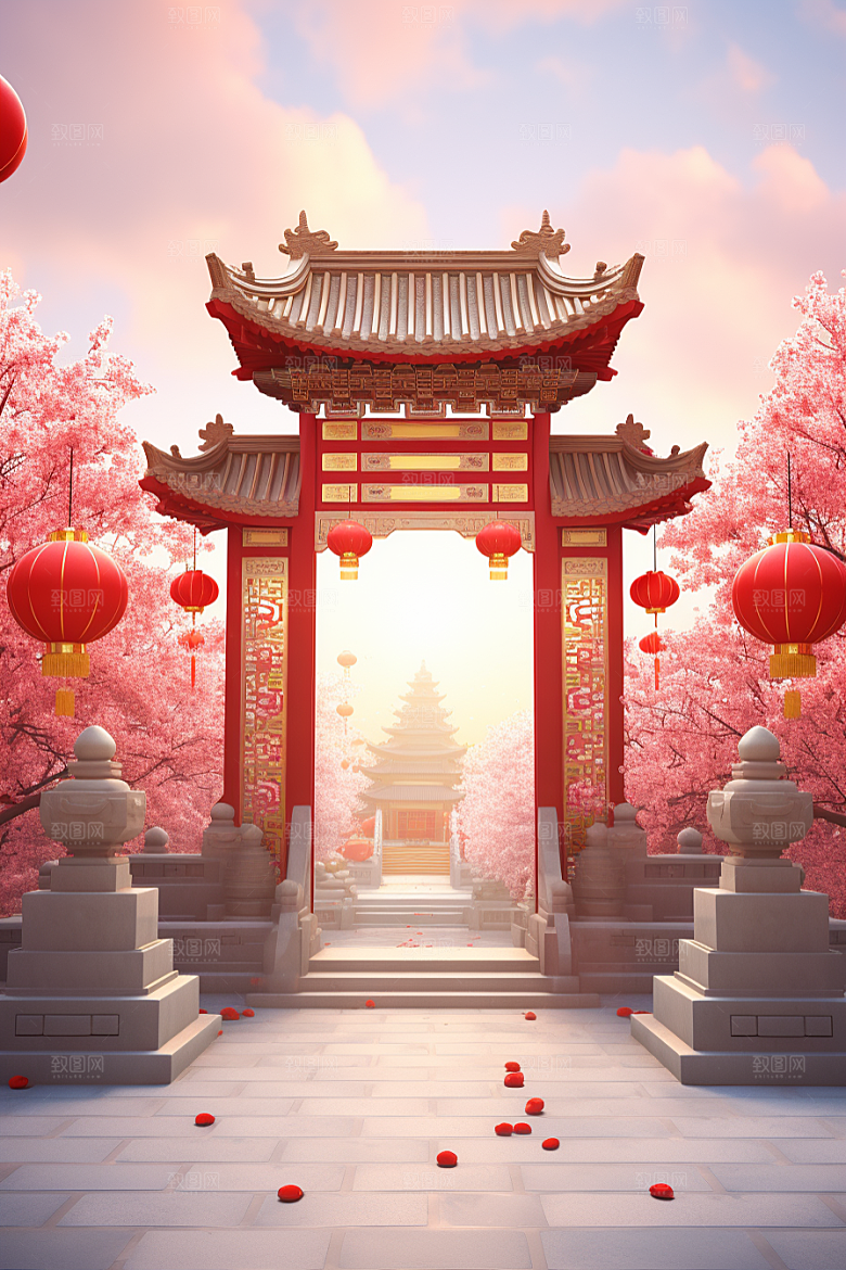 中式传统门楼热卖中国风背景图