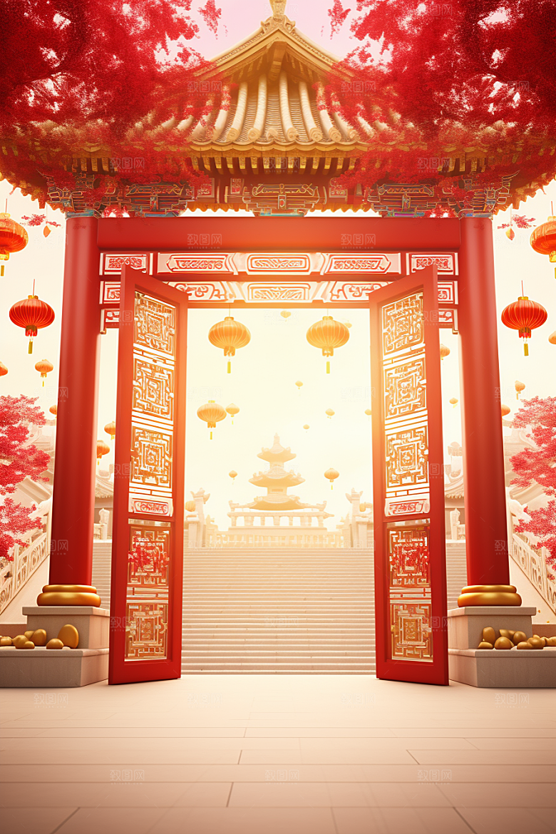 中式传统门楼热卖中国风背景图