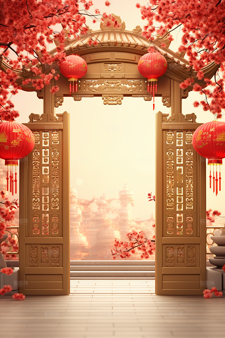 中式传统门楼热卖中国风背景图