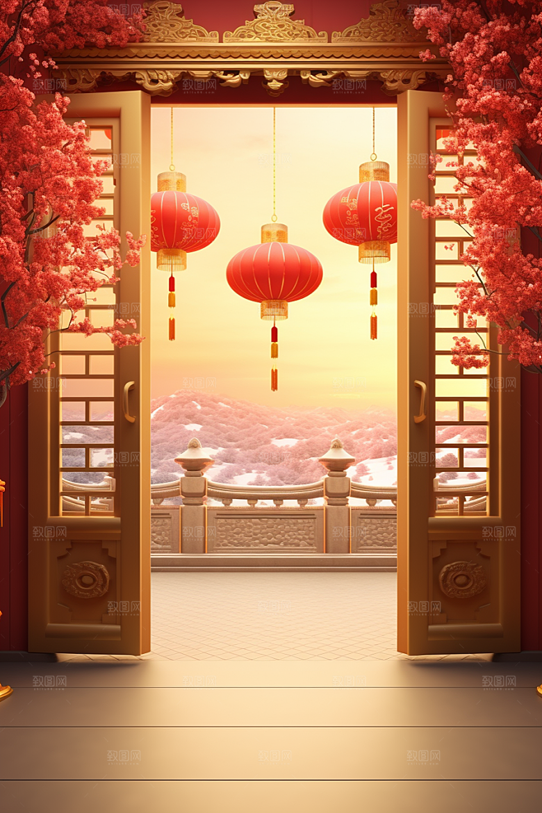 中式传统门楼热卖中国风背景图