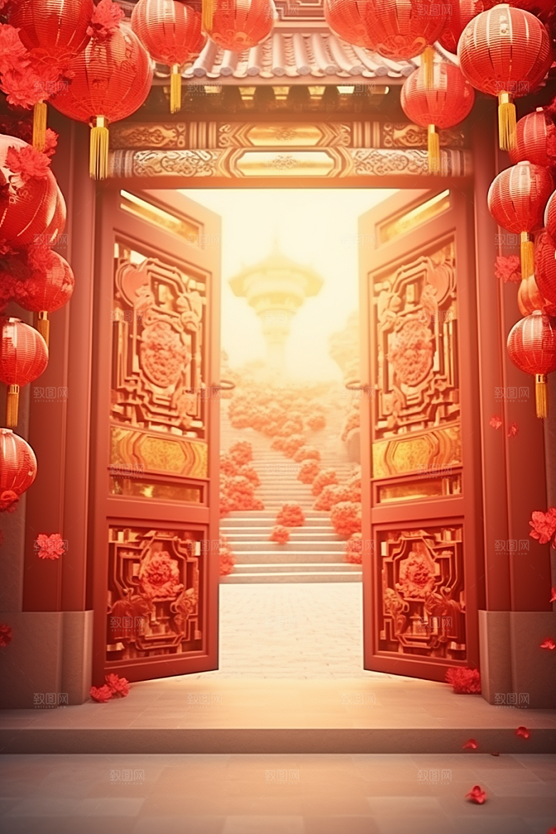 中式传统门楼中国风热卖背景图