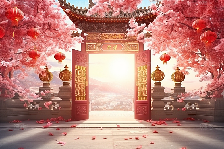 中式传统门楼中国风热卖背景图