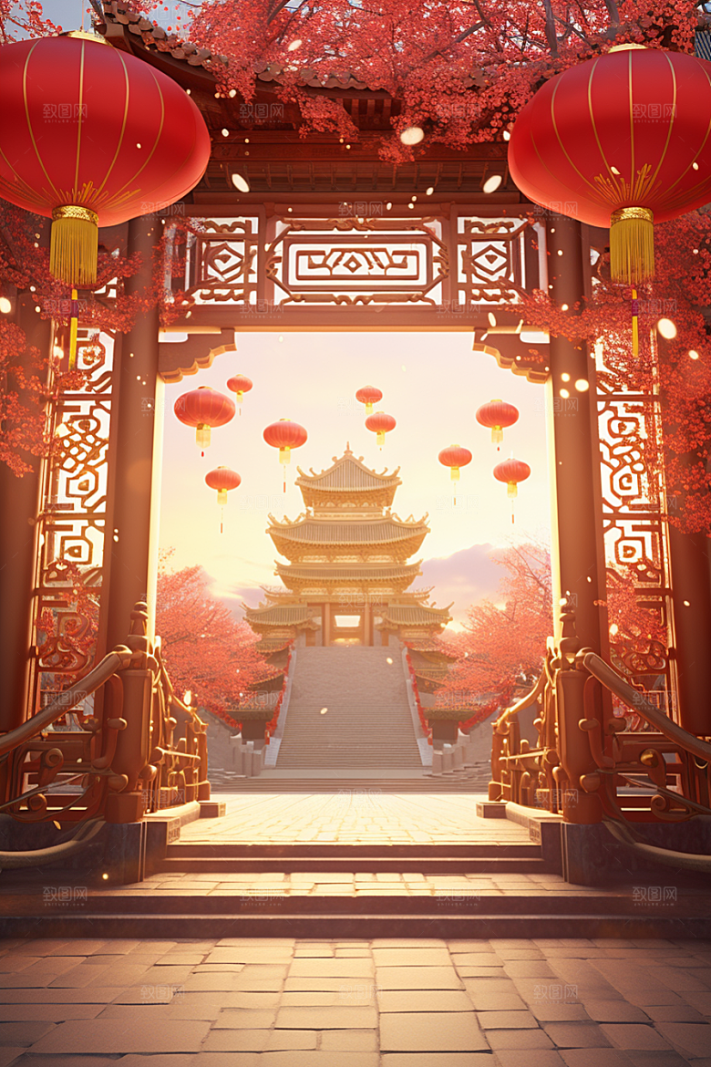 中式传统门楼热卖中国风背景图