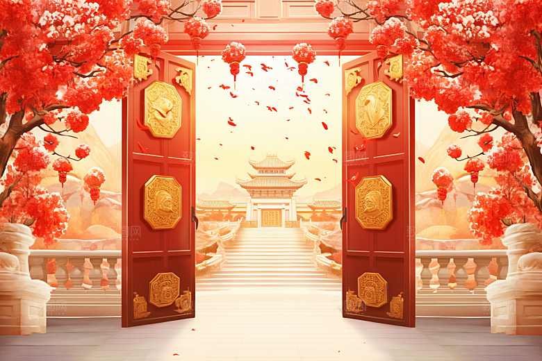 中式传统门楼中国风热卖背景图