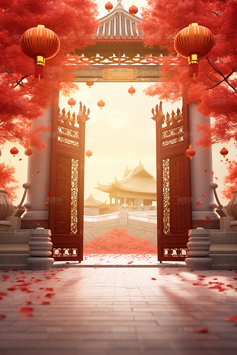 中式传统门楼中国风热卖背景图
