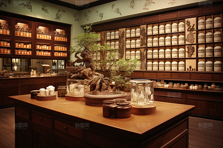 中药房抓药店铺摄影图