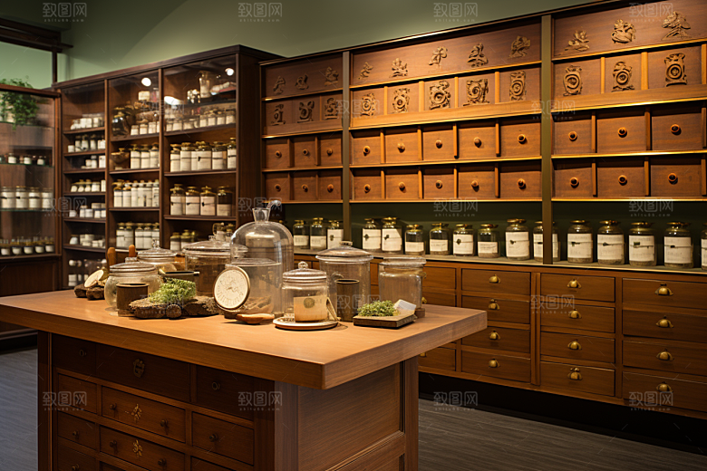 中药房店铺医药摄影图