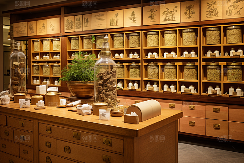 中药房店铺医药摄影图
