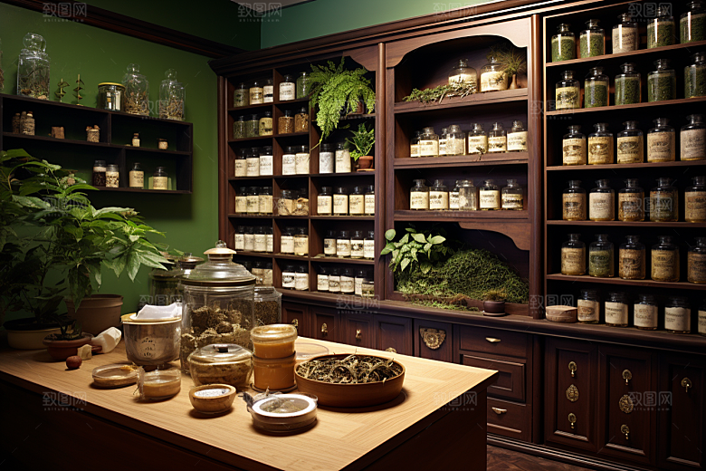 中药房健康抓药摄影图
