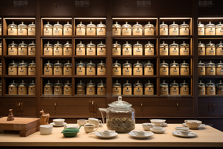中药房药柜健康摄影图