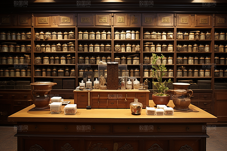 中药房抓药店铺摄影图
