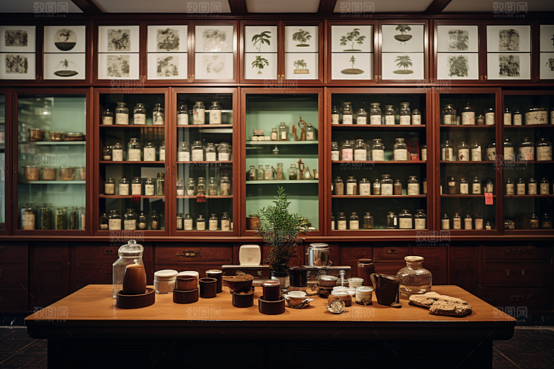 中药房健康店铺摄影图