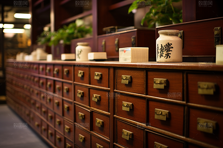 中药房药柜环境摄影图