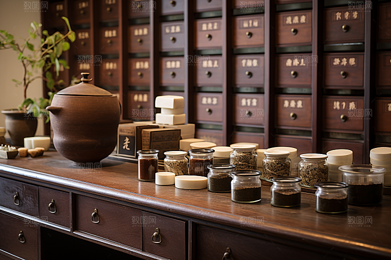中药房医药环境摄影图