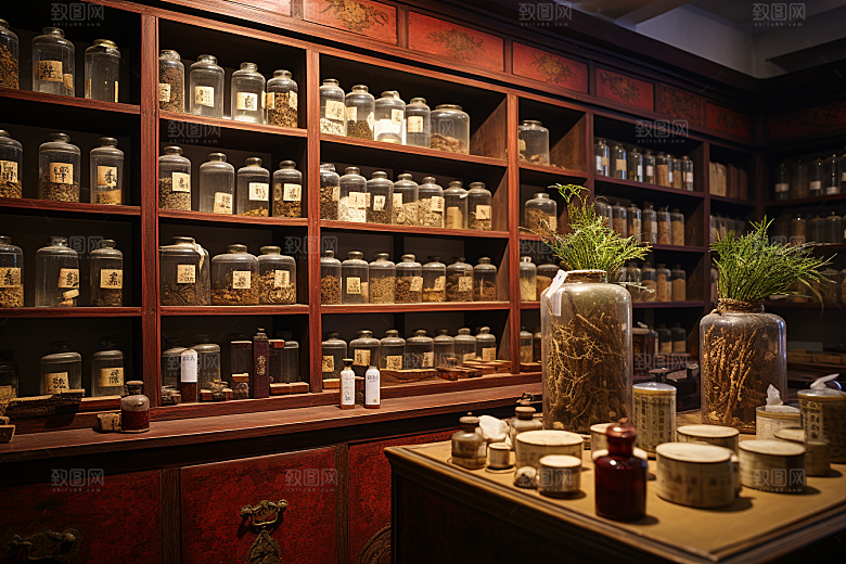 中药房抓药店铺摄影图