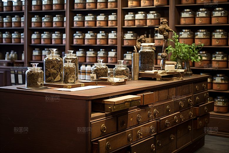 中药房医药医疗摄影图