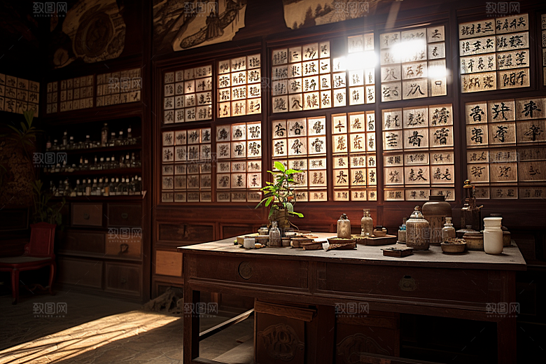 中药房抓药店铺摄影图