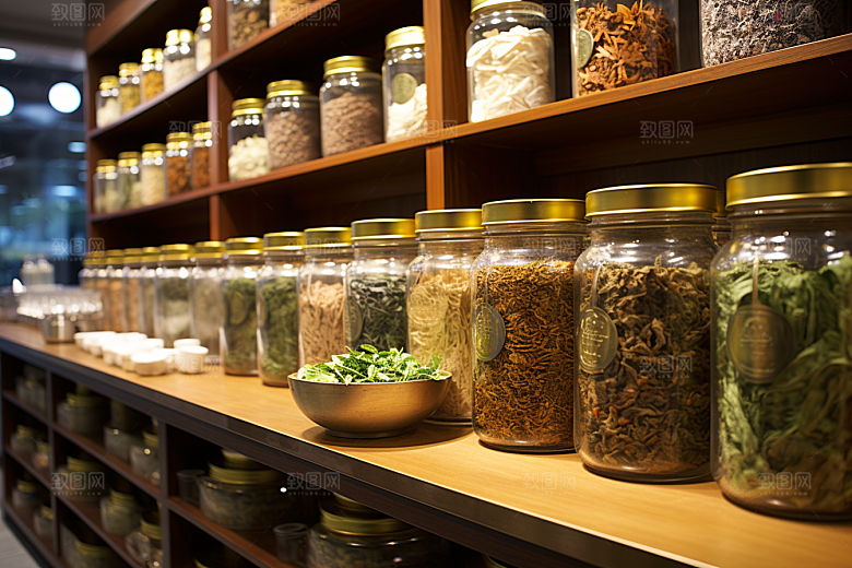 中药房医药药柜摄影图