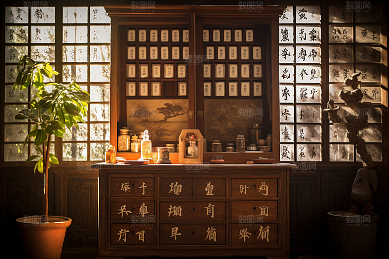 中药房健康抓药摄影图