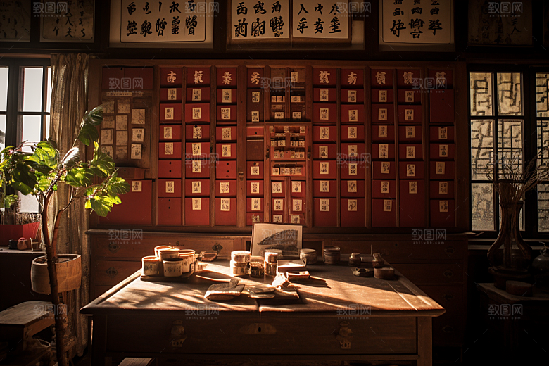 中药房医药店铺摄影图