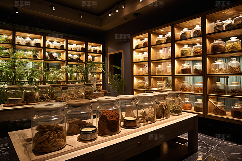 中药房店铺医疗摄影图