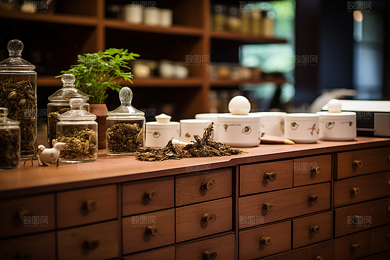 中药房中医店铺摄影图