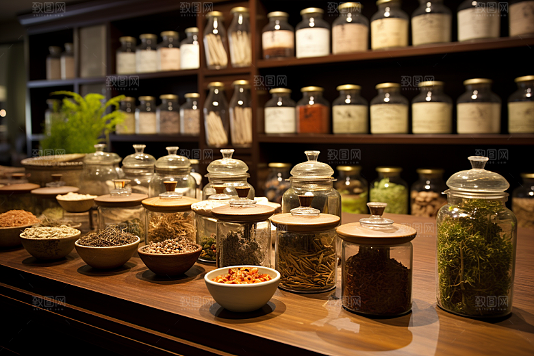 中药房健康店铺摄影图
