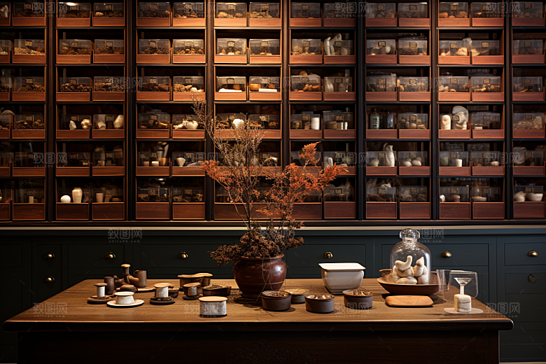 中药房健康店铺摄影图