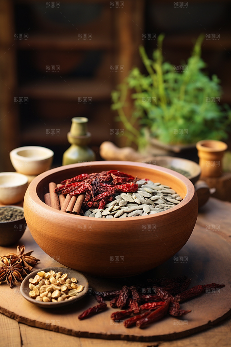 中药抓药药方摄影图