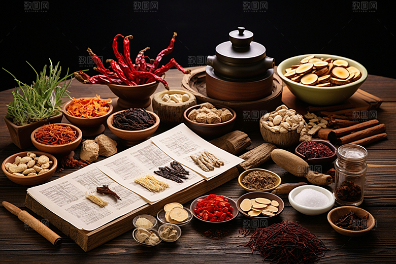 中药抓药高清摄影图