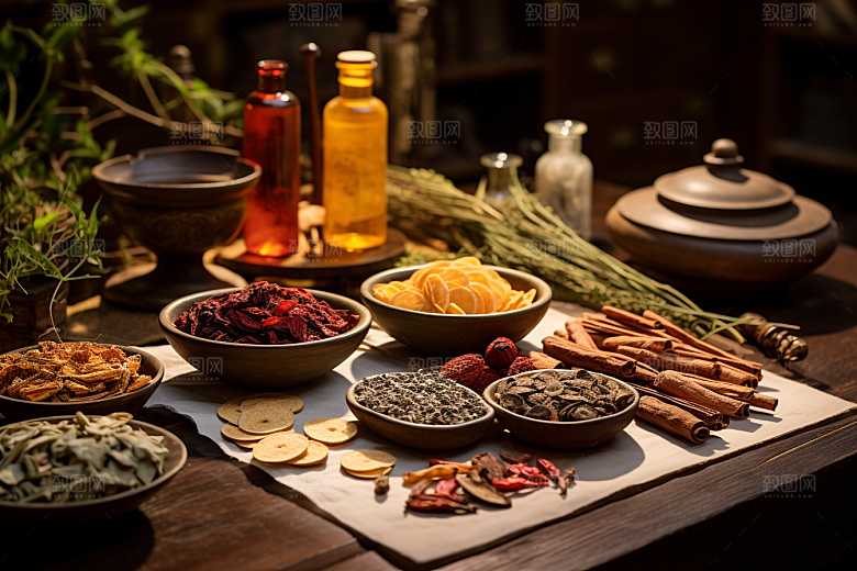中药医疗药材摄影图