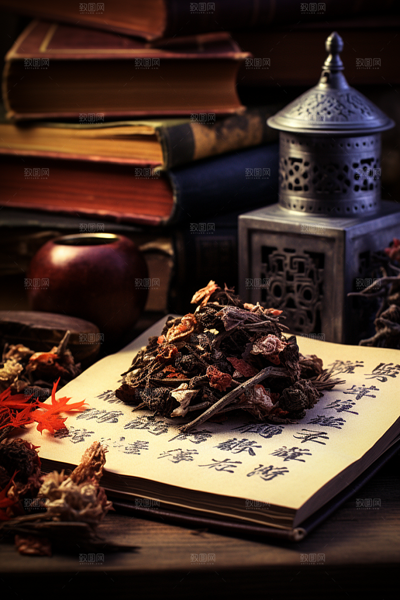 中药医疗药材摄影图