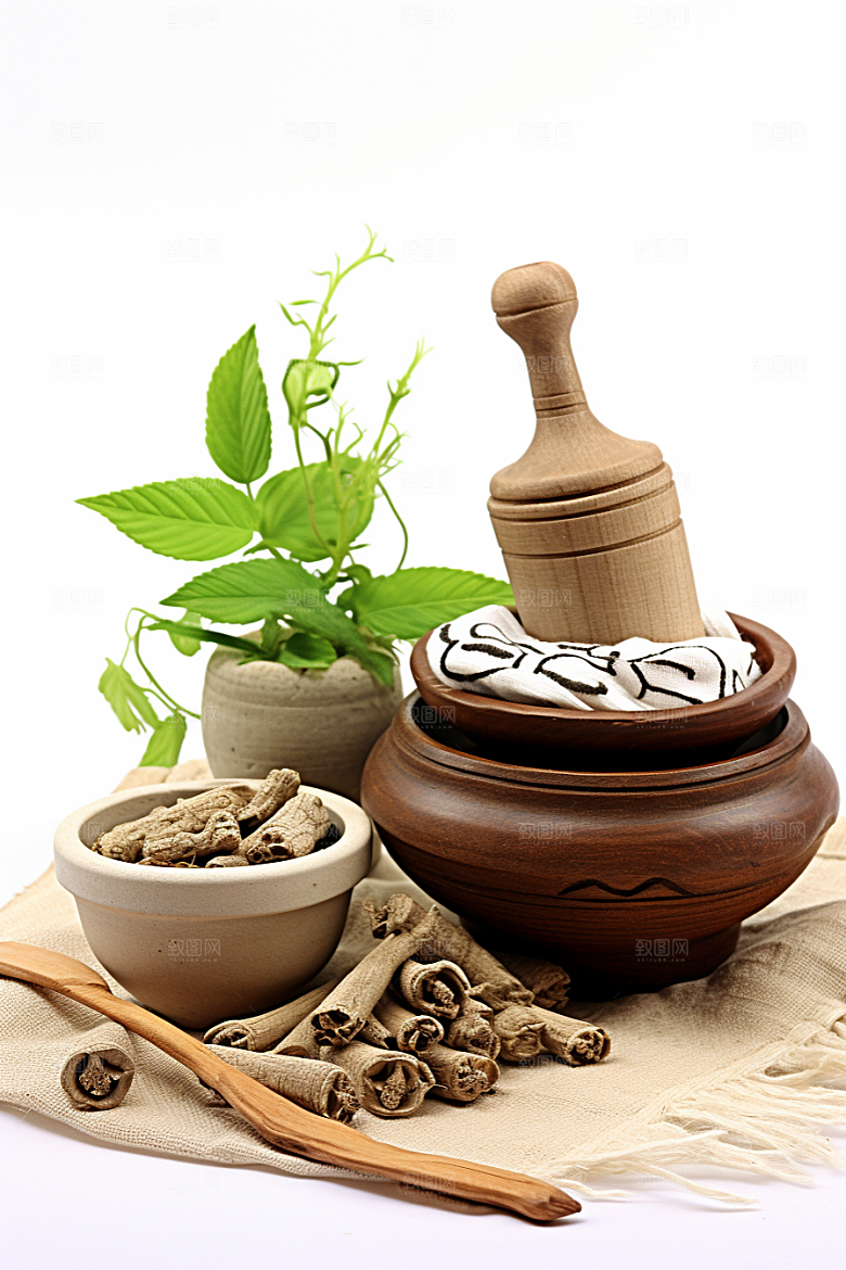 中药高清抓药摄影图