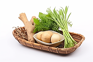 中药药方中草药摄影图